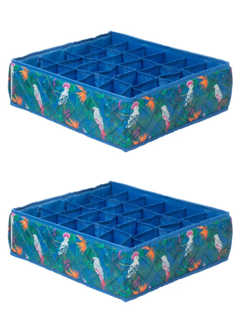 Trolley 2pc 24 Pocket Drawer Organizers RARE TROPICAL BIRDS